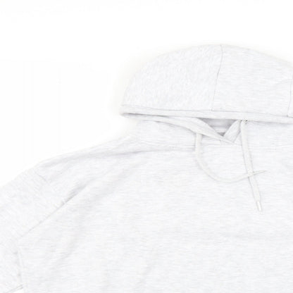 Close-up detail of Primark women’s grey pullover hoodie, size UK 10