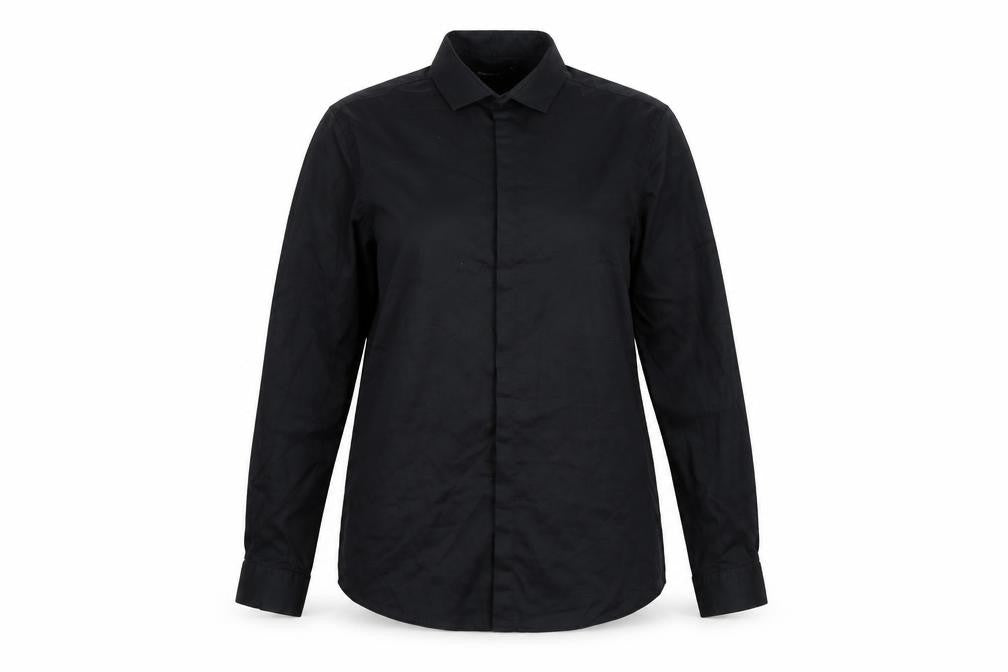 Womens UK Size 16 Cedar Wood State Black Basic Button-Up