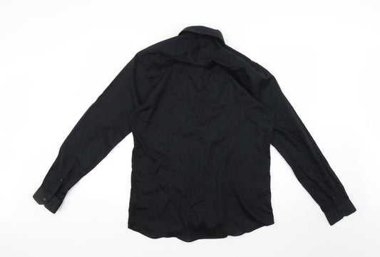 Cedar Wood State Womens Black   Basic Button-Up Size 16