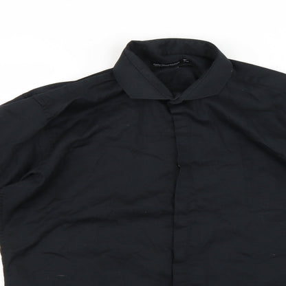 Womens UK Size 16 Cedar Wood State Black Basic Button-Up
