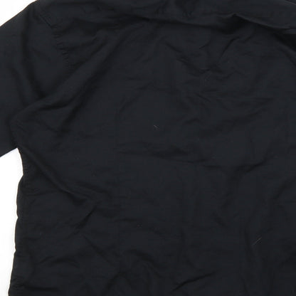 Womens UK Size 16 Cedar Wood State Black Basic Button-Up