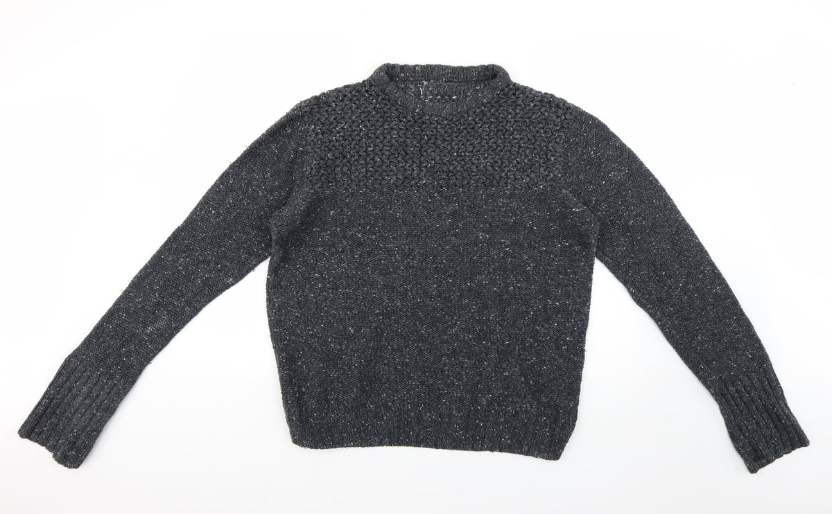 Additional front view of denim73 men’s grey jumper, size L