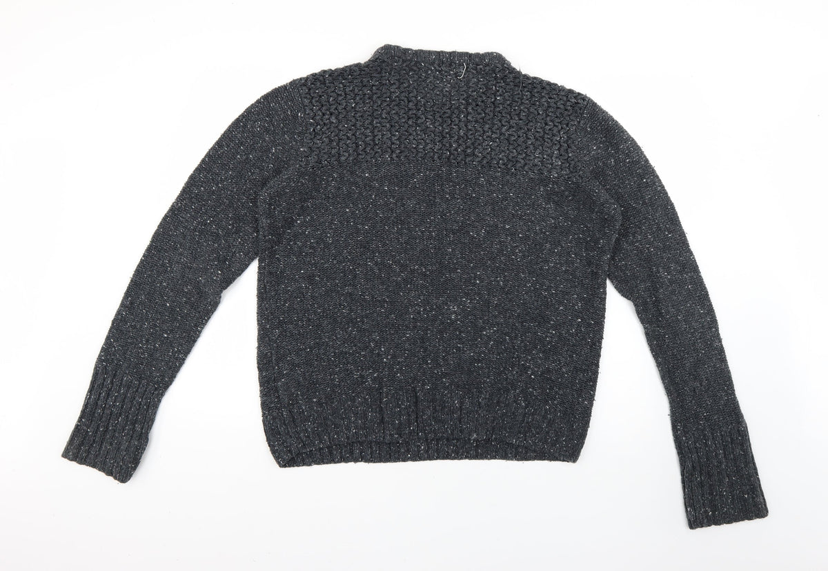Back view of denim73 men’s grey jumper, size L