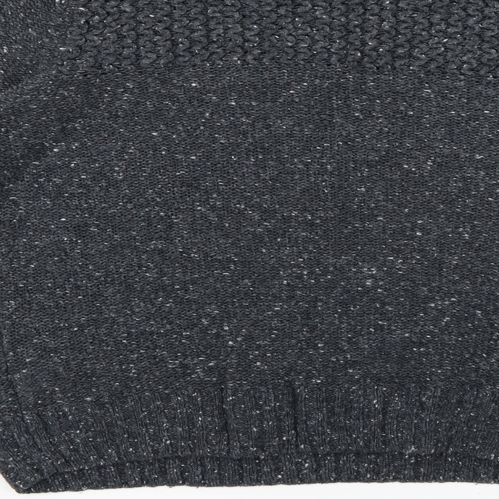 Brand and care label for denim73 men’s grey jumper, size L