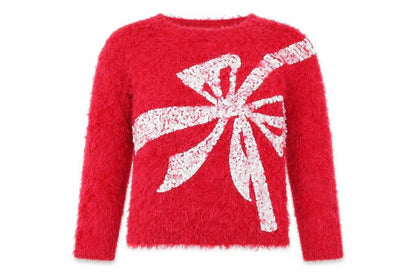 Womens UK Size 10 Star Red Pullover Jumper