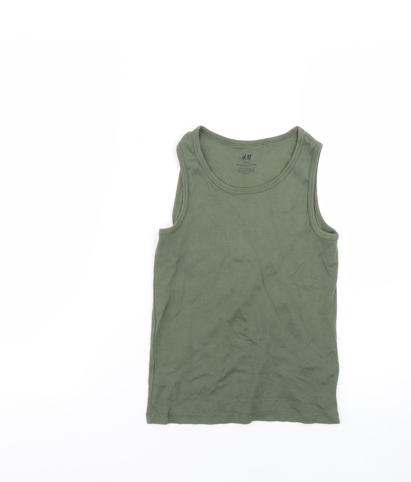 H&M Boys Green   Basic T-Shirt Size 7-8 Years