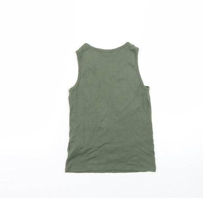 H&M Boys Green   Basic T-Shirt Size 7-8 Years