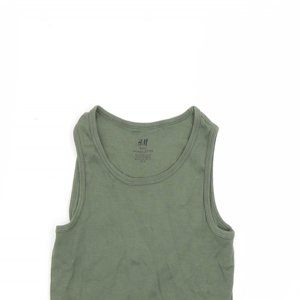 H&M Boys Green   Basic T-Shirt Size 7-8 Years