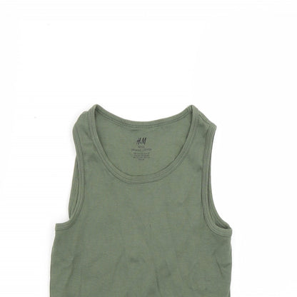 H&M Boys Green   Basic T-Shirt Size 7-8 Years