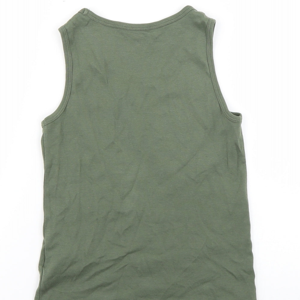 H&M Boys Green   Basic T-Shirt Size 7-8 Years