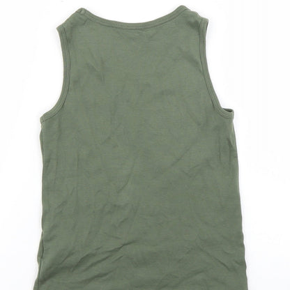 H&M Boys Green   Basic T-Shirt Size 7-8 Years