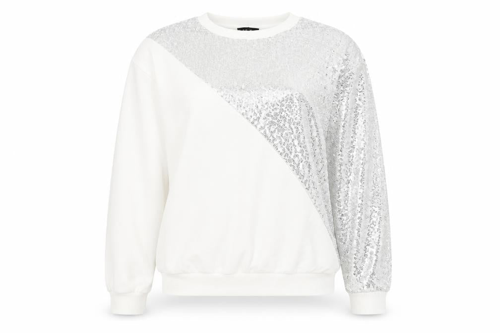 Womens UK Size M SheIn Silver Pullover Jumper