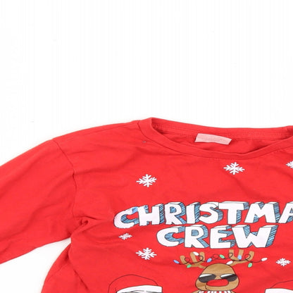 kids Boys Red Geometric   Pyjama Top Size 9-10 Years