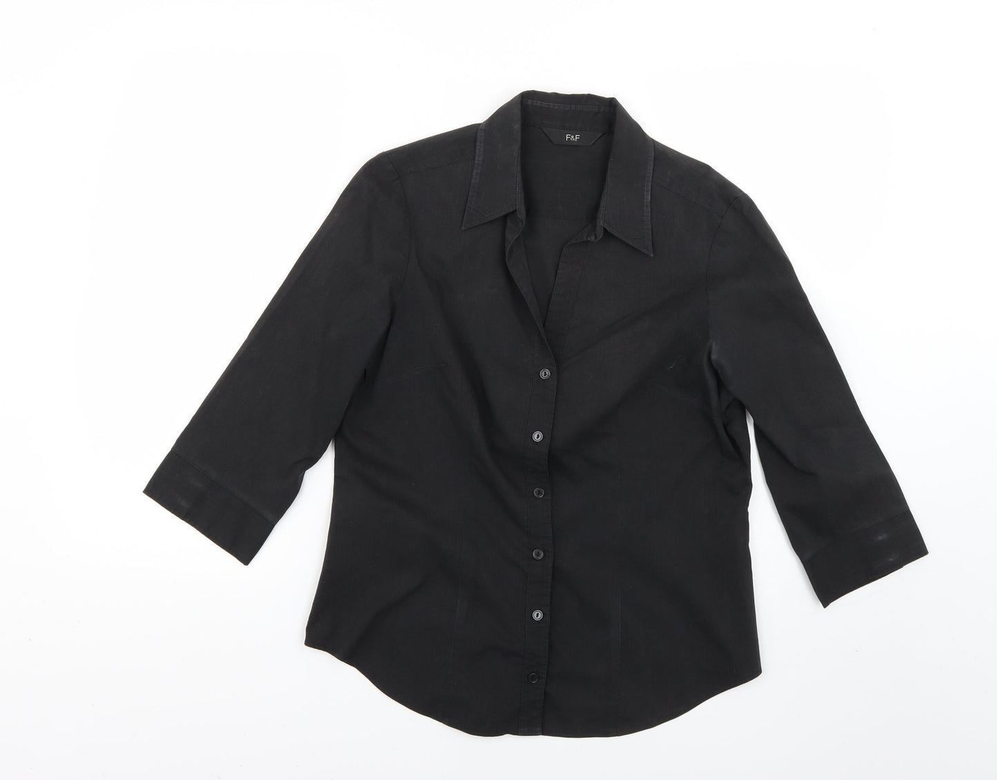 F&F Womens Black   Basic Button-Up Size 12