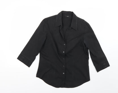 F&F Womens Black   Basic Button-Up Size 12