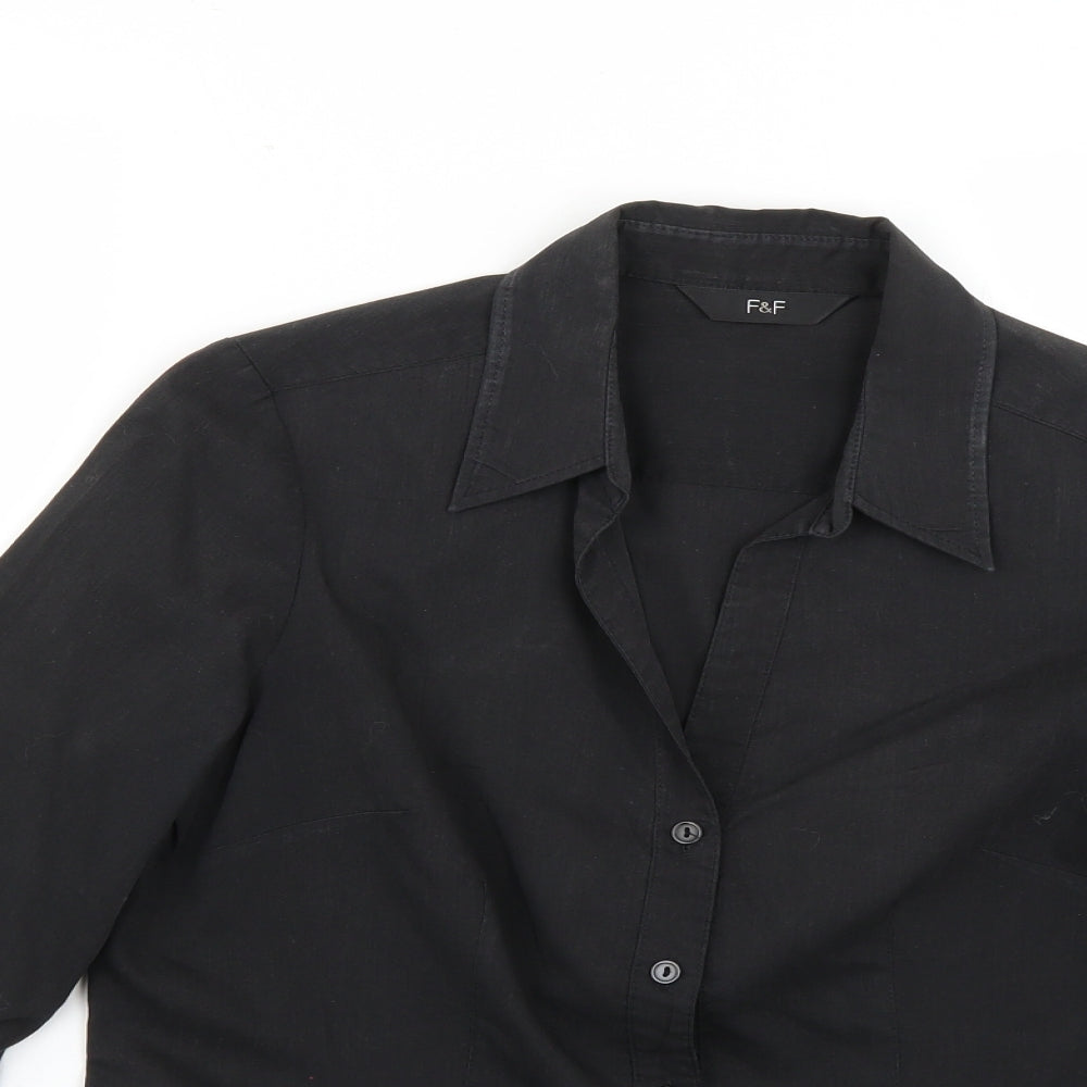 F&F Womens Black   Basic Button-Up Size 12