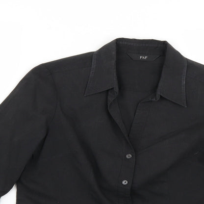 F&F Womens Black   Basic Button-Up Size 12