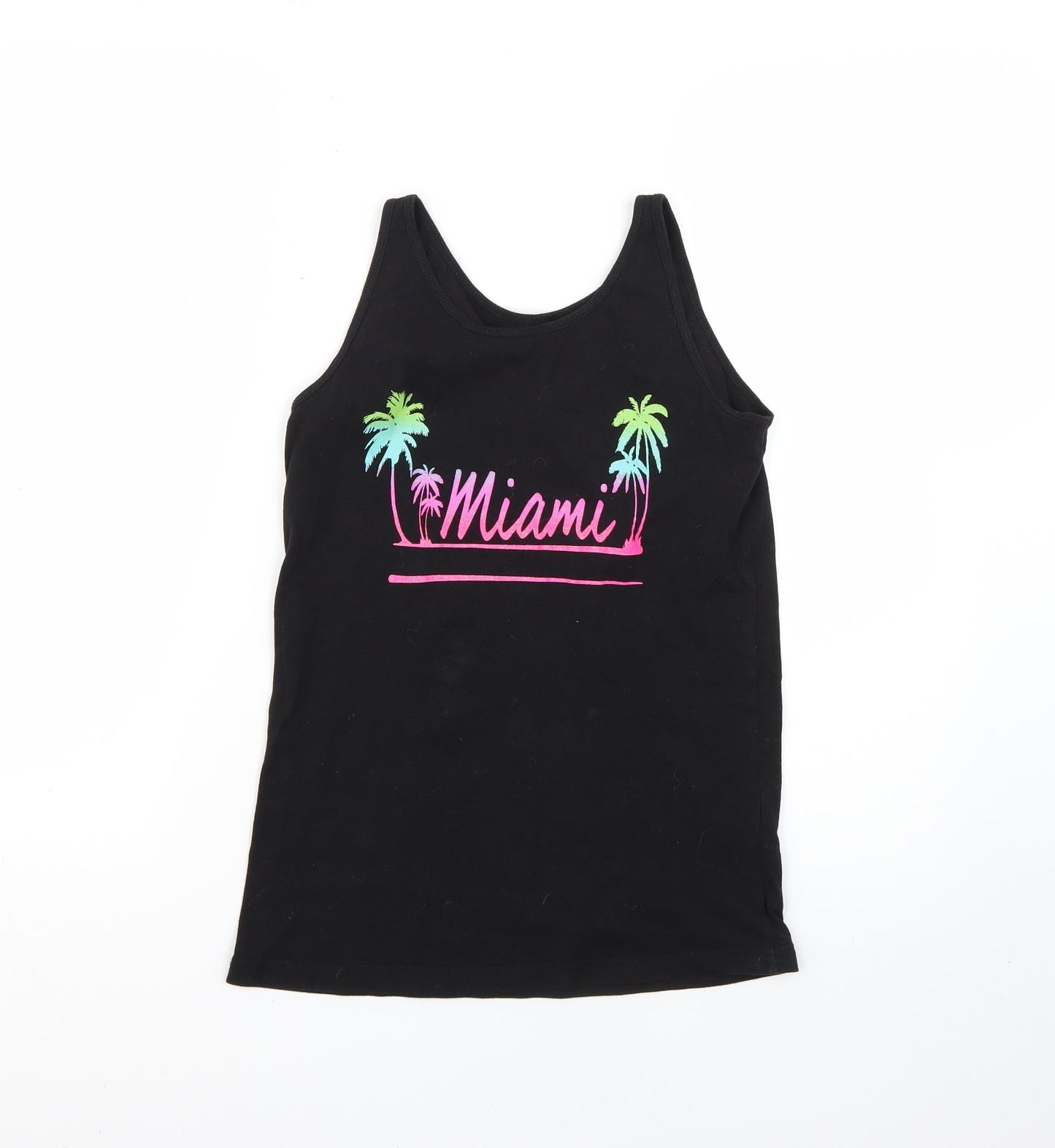 Primark Girls Black Geometric  Basic T-Shirt Size 12-13 Years