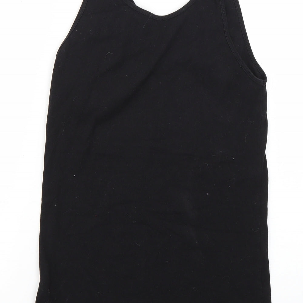 Primark Girls Black Geometric  Basic T-Shirt Size 12-13 Years