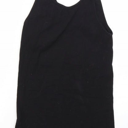 Primark Girls Black Geometric  Basic T-Shirt Size 12-13 Years