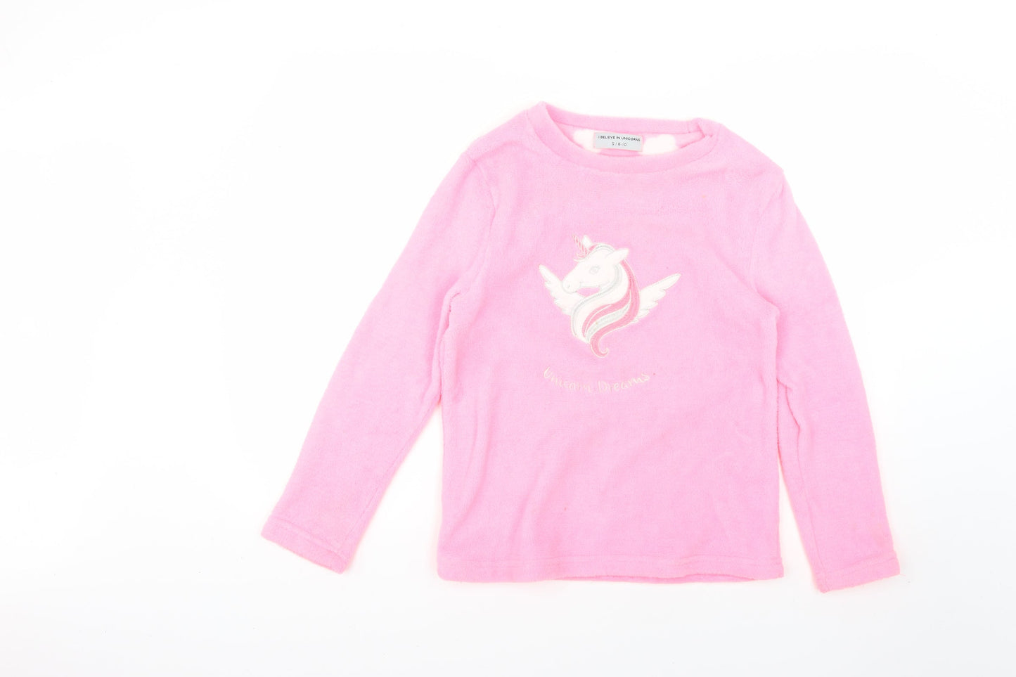 i believe in unicorns Womens Pink Geometric  Top Pyjama Top Size 8