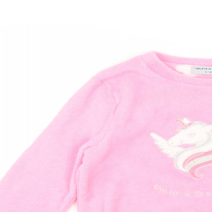 i believe in unicorns Womens Pink Geometric  Top Pyjama Top Size 8