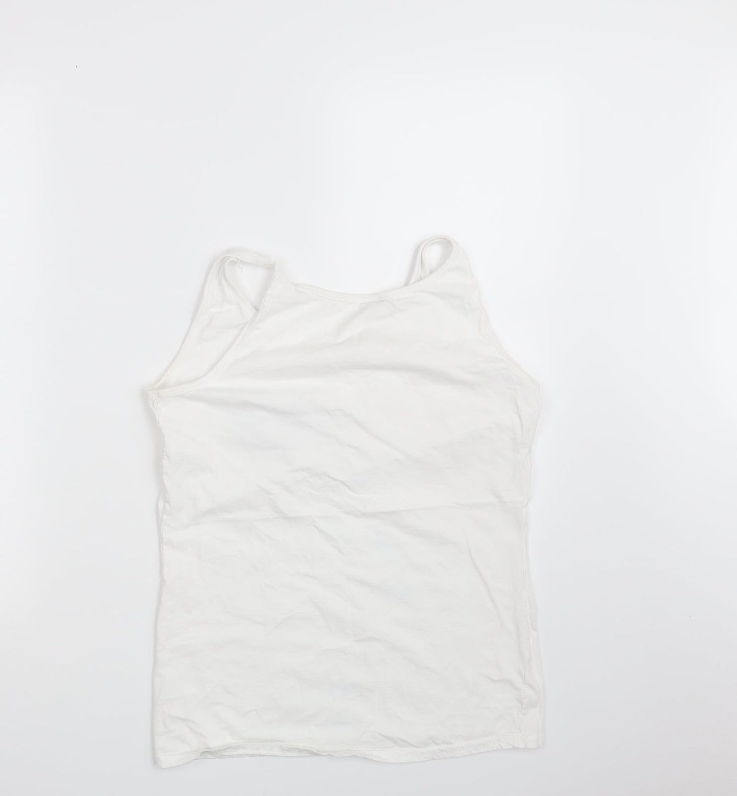 Womens UK Size L Gildan White Basic Tank