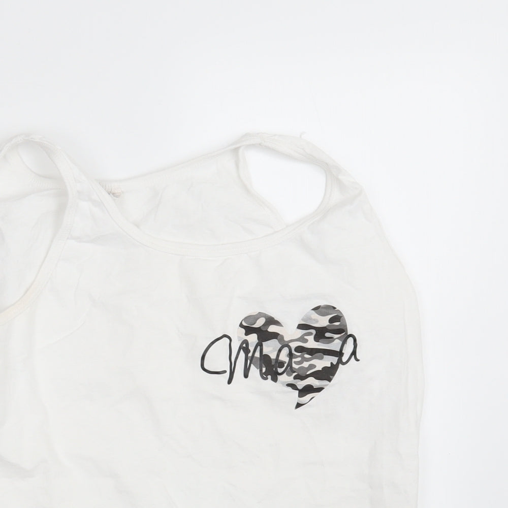 Womens UK Size L Gildan White Basic Tank