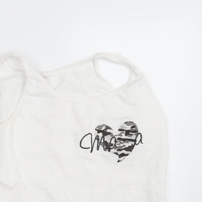 Womens UK Size L Gildan White Basic Tank