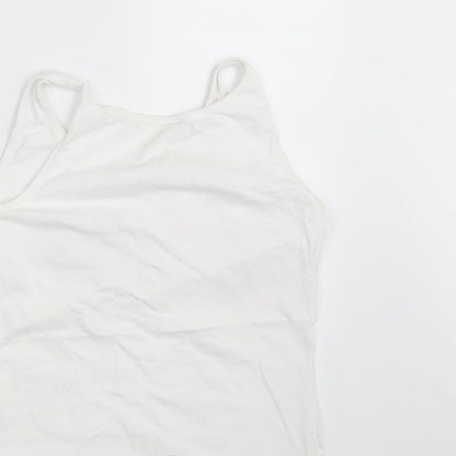 Womens UK Size L Gildan White Basic Tank