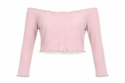 Womens UK Size L H&M Pink Cropped Blouse