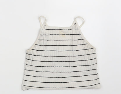 Womens UK Size 14 New Look White Cropped Tank