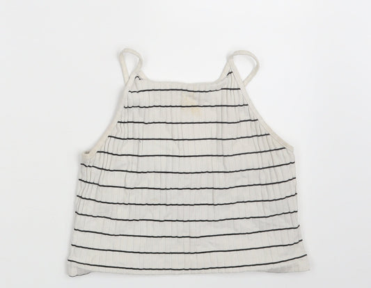 Womens UK Size 14 New Look White Cropped Tank