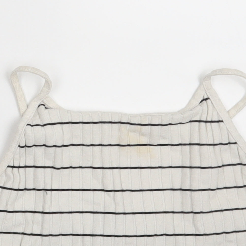 Womens UK Size 14 New Look White Cropped Tank