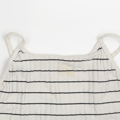 Womens UK Size 14 New Look White Cropped Tank