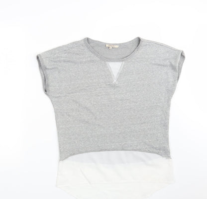 Additional front view of Azara Paris women’s grey basic t-shirt one size