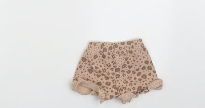 George Girls Brown Animal Print  Cropped Leggings Size 0-3 Months  - Waist 16in; Inside  leg 2in