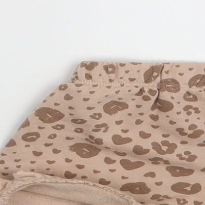 George Girls Brown Animal Print  Cropped Leggings Size 0-3 Months  - Waist 16in; Inside  leg 2in