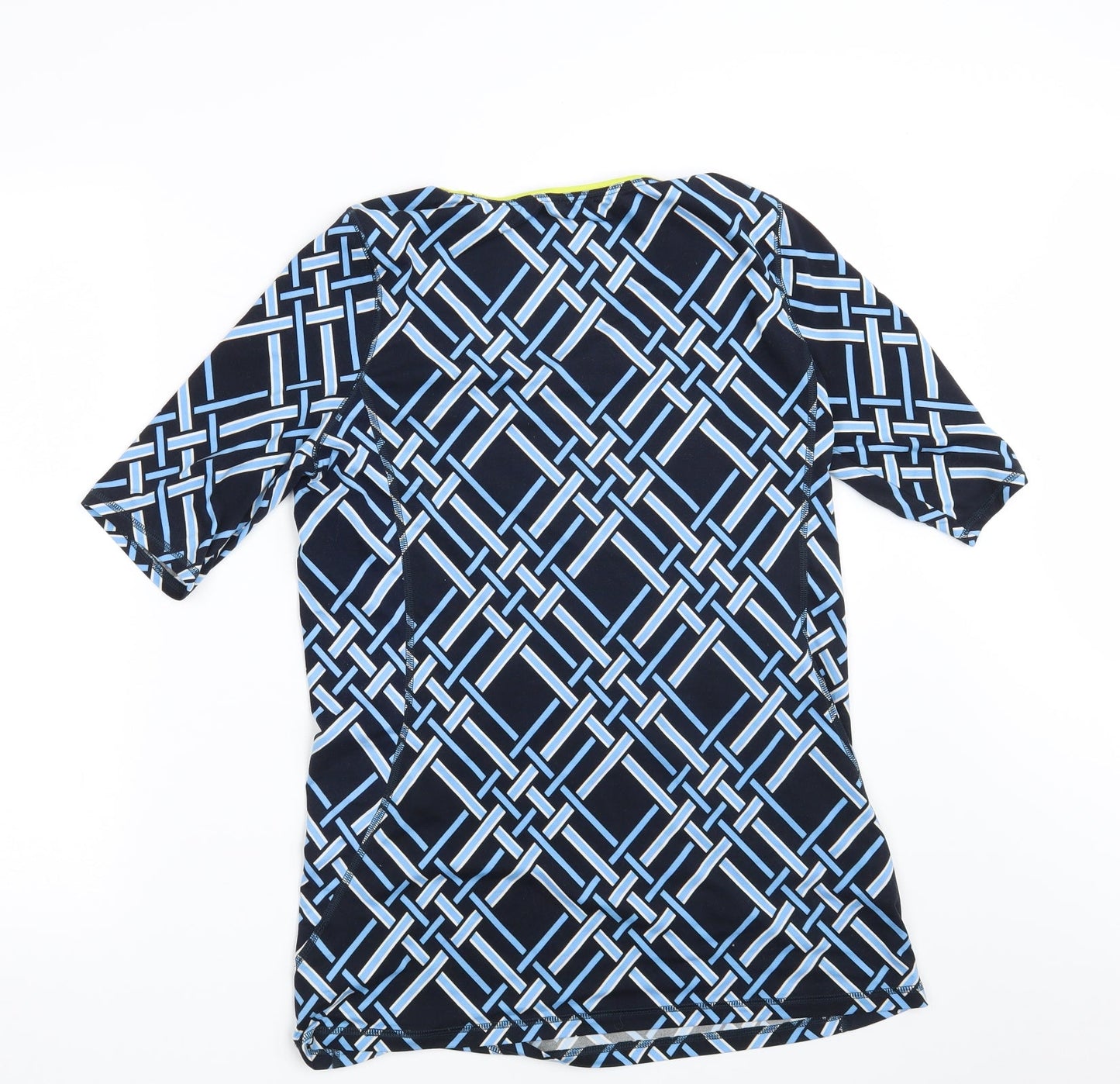 Land's End Womens Blue Geometric  Basic T-Shirt Size 8