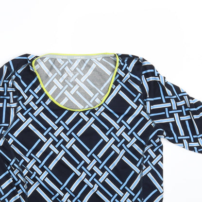 Land's End Womens Blue Geometric  Basic T-Shirt Size 8