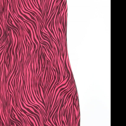 SheIn Womens Pink Animal Print  Fit & Flare  Size S