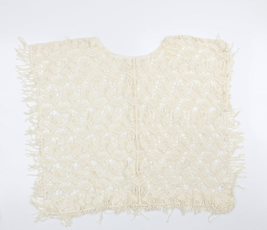 TU Womens Ivory Floral Knit Wrap Jumper One Size