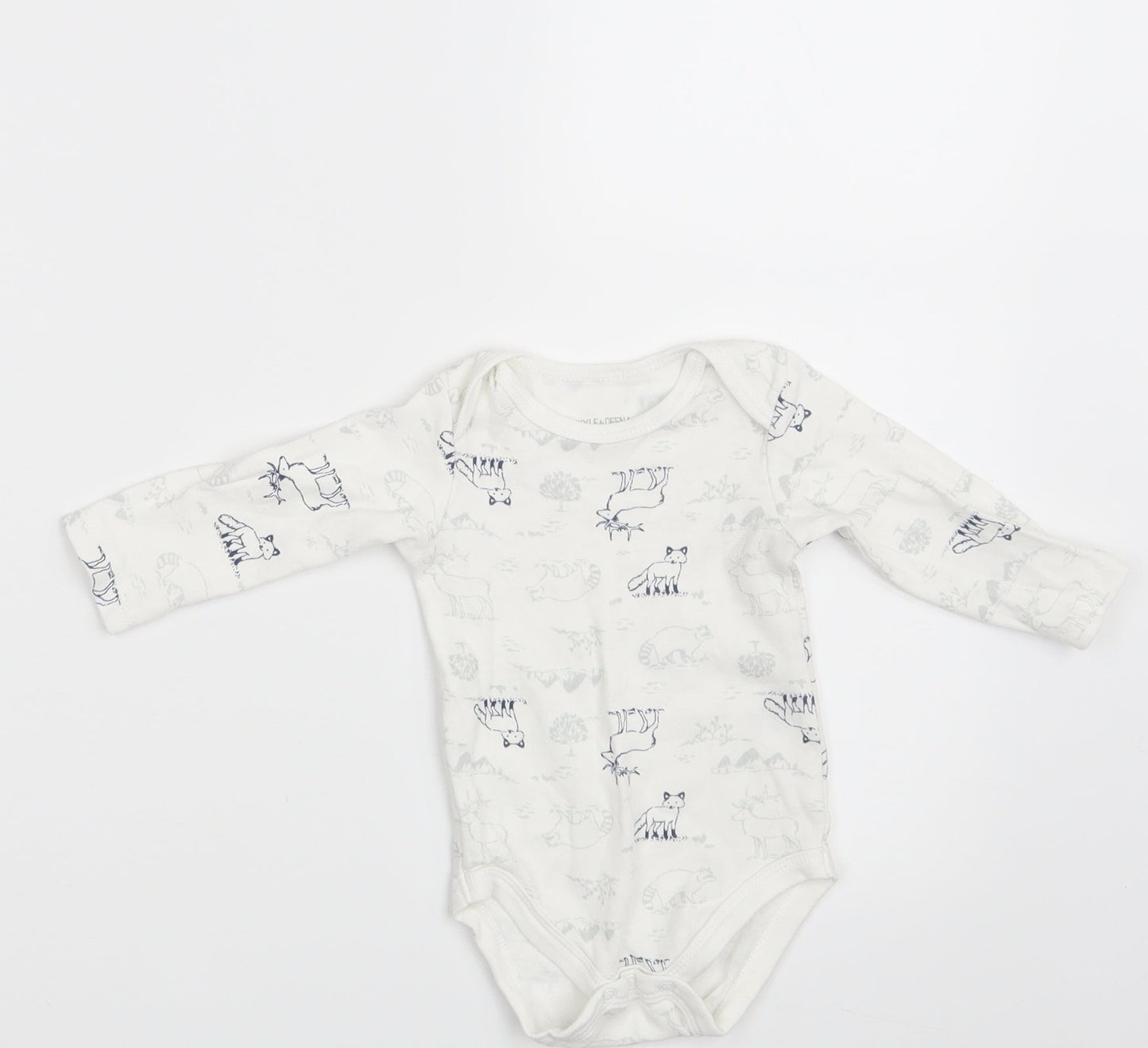 Kyle & Deena Baby White Animal Print  Babygrow One-Piece Size 3-6 Months