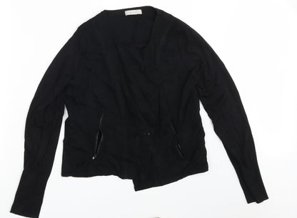 Womens UK Size 12 Per Una Black Wrap Jumper
