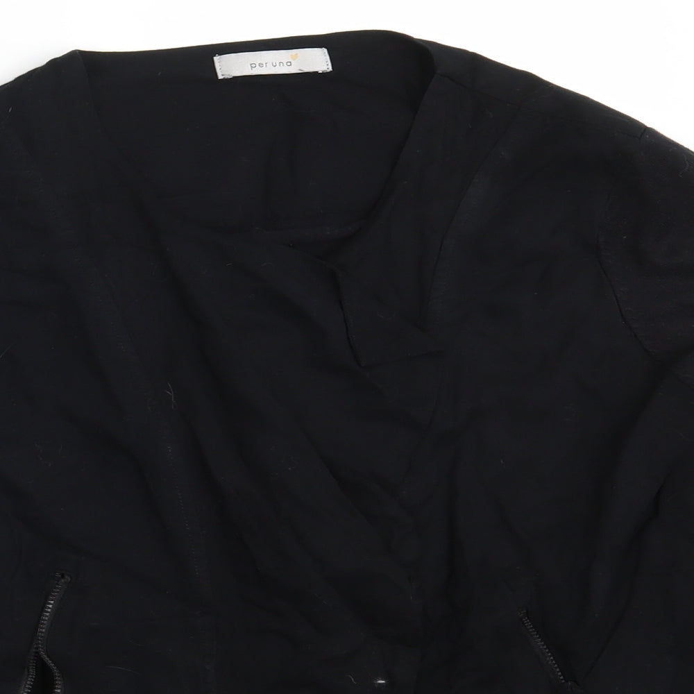 Womens UK Size 12 Per Una Black Wrap Jumper
