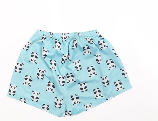 SheIn Womens Blue Animal Print  Sweat Shorts Size S