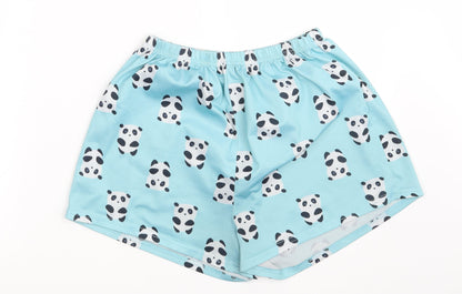 SheIn Womens Blue Animal Print  Sweat Shorts Size S