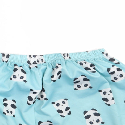 SheIn Womens Blue Animal Print  Sweat Shorts Size S