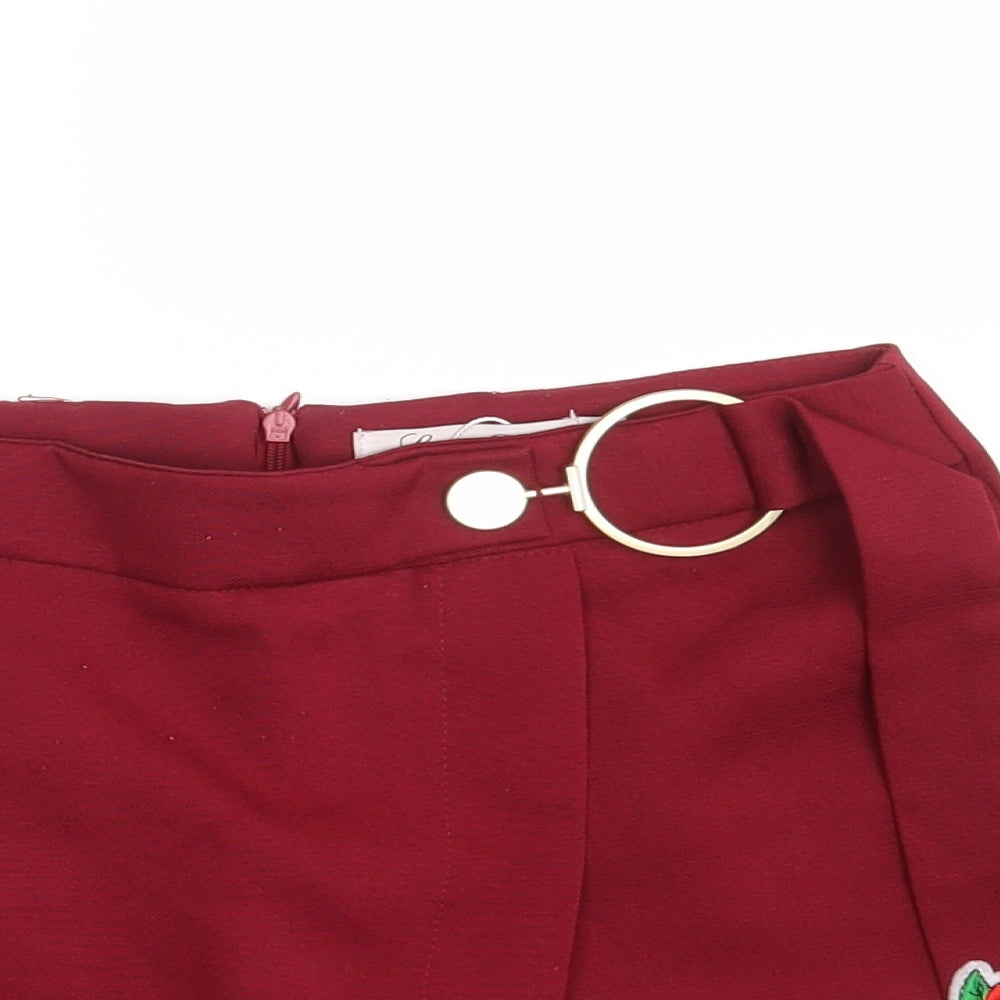 L & M Womens Red   Hot Pants Shorts Size 28 in