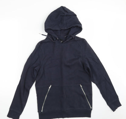 Mens UK Size S River Island Blue Pullover Hoodie